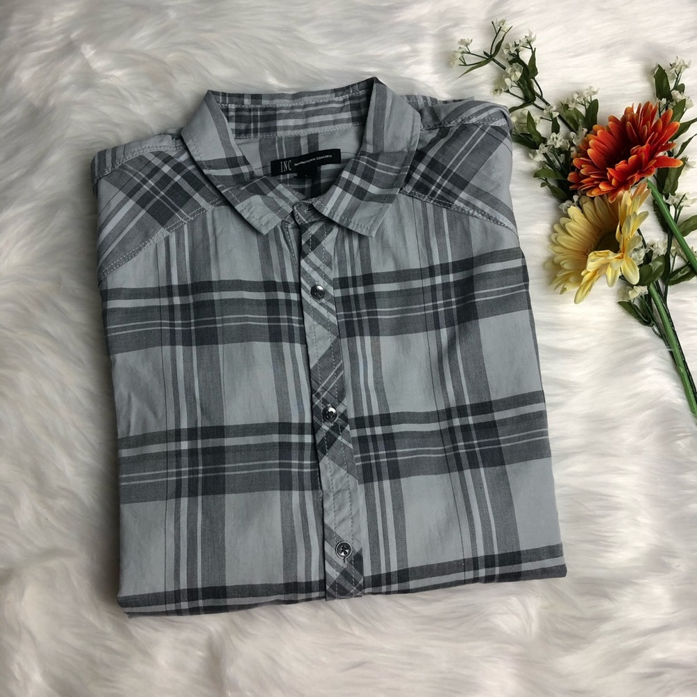New! INC Long Sleeve Button Down Shirt Size L